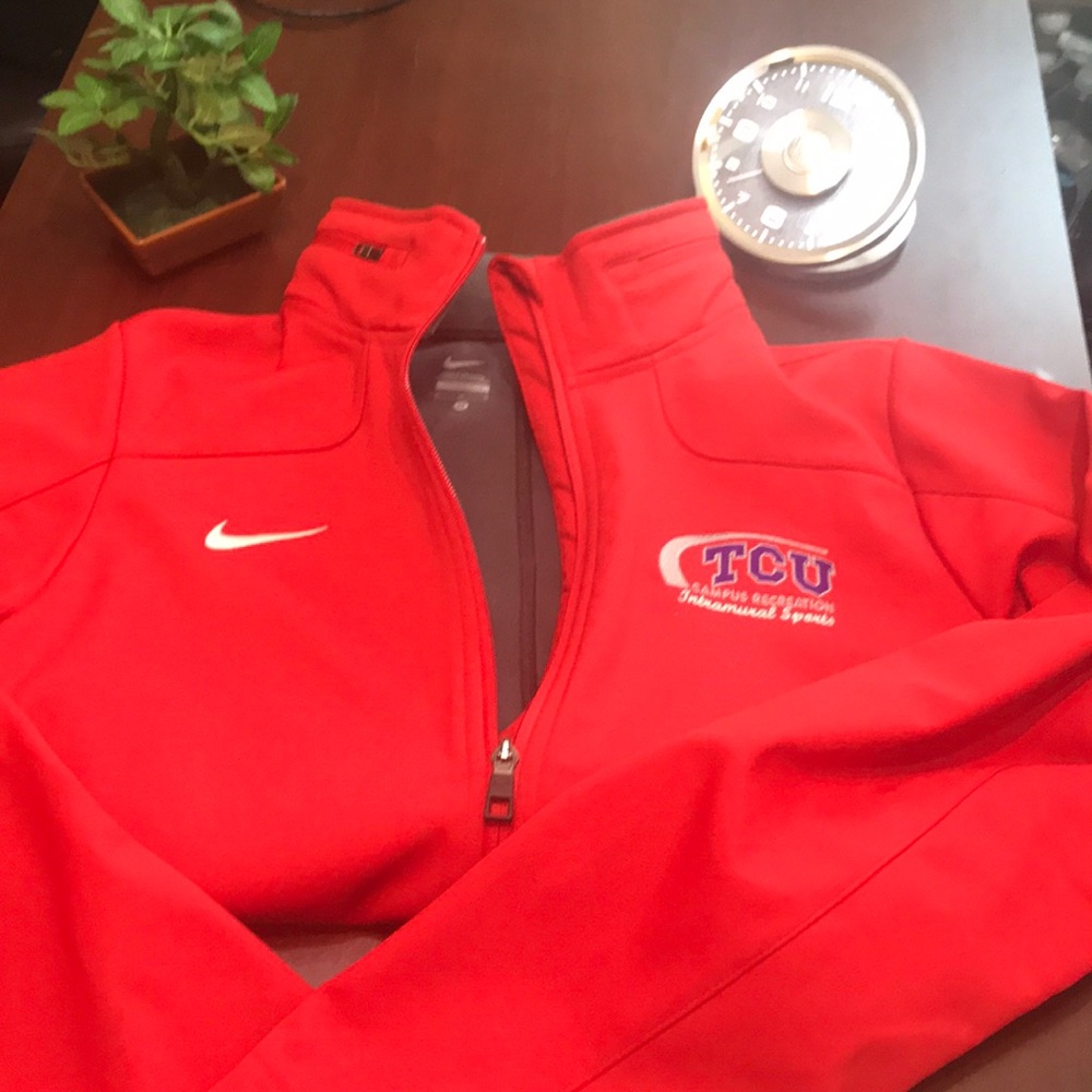 Nike Women’s TCU Jacket Full Zipper Medium Red - Picture 3 of 6